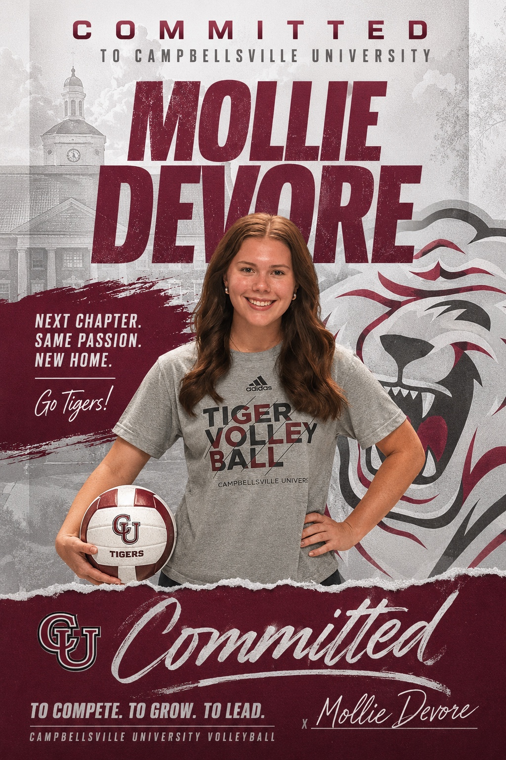 Mollie Devore commitment announcement for Campbellsville University volleyball